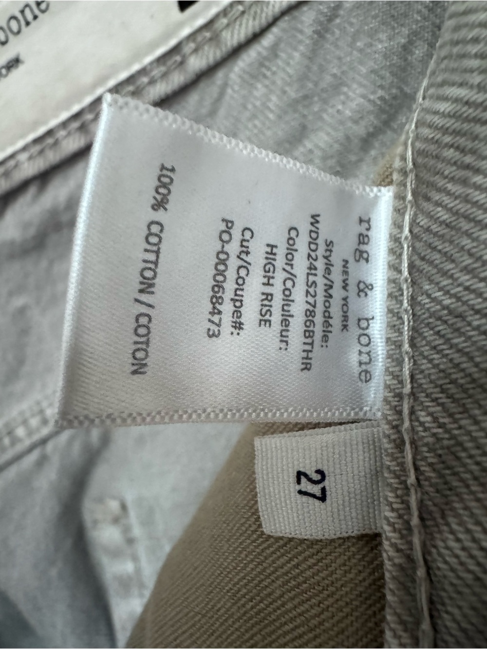 Rag & Bone Logan - Mid Rise Wide Leg - Gray 27 - Picture 4 of 5